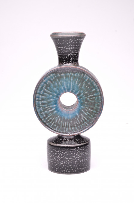 blue ceramic vase