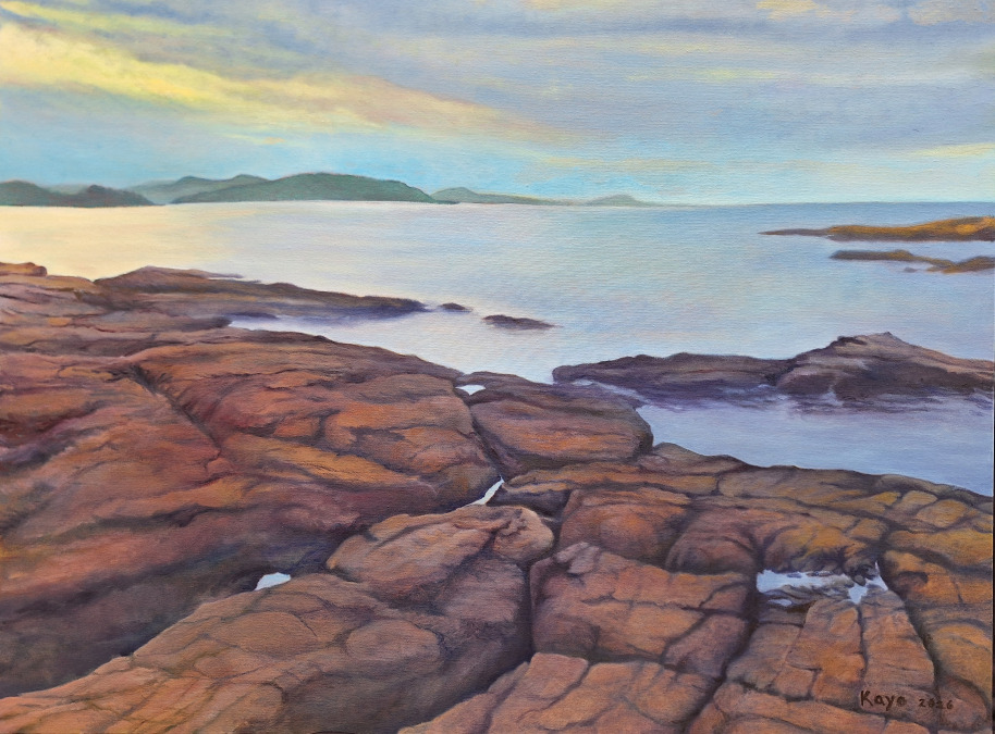 landscape painting of a lake